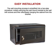 19" 6U Wall Mount Network DVR NVR Data Cabinet Enclosure V63-844561