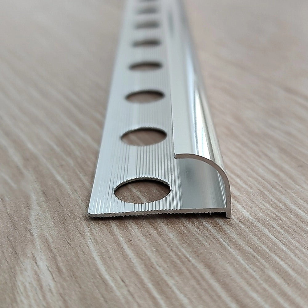 10 x Tile Trim Heavy Duty Round Edge Aluminium 10mm V63-844581