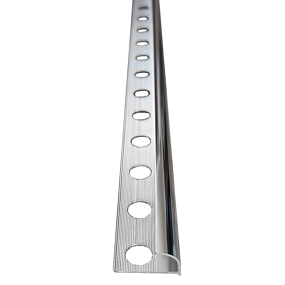 10 x Tile Trim Heavy Duty Round Edge Aluminium 10mm V63-844581