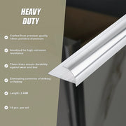 10 x Tile Trim Heavy Duty Round Edge Aluminium 10mm V63-844581