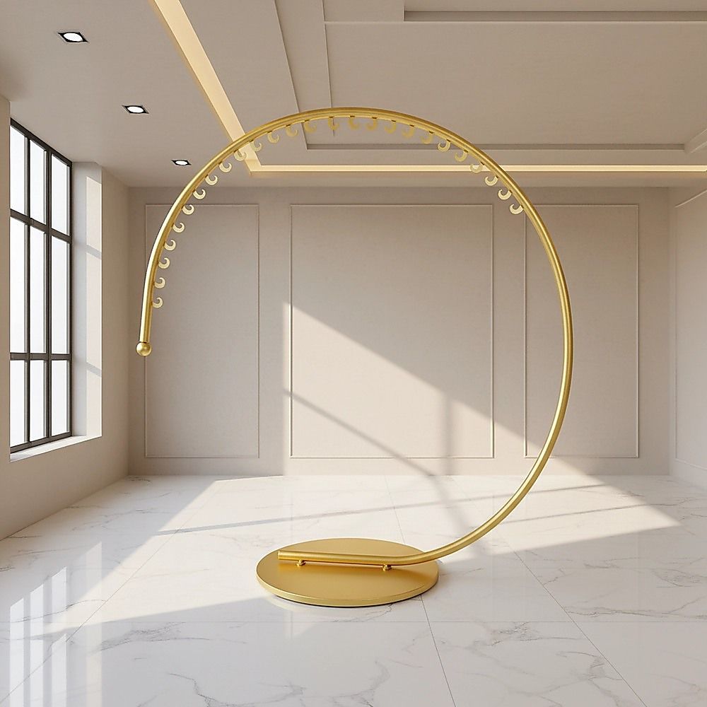Commercial Clothing Floor-Standing Hanger High Capacity Curved Clothes Bar Storage Rack 160cm V63-844621