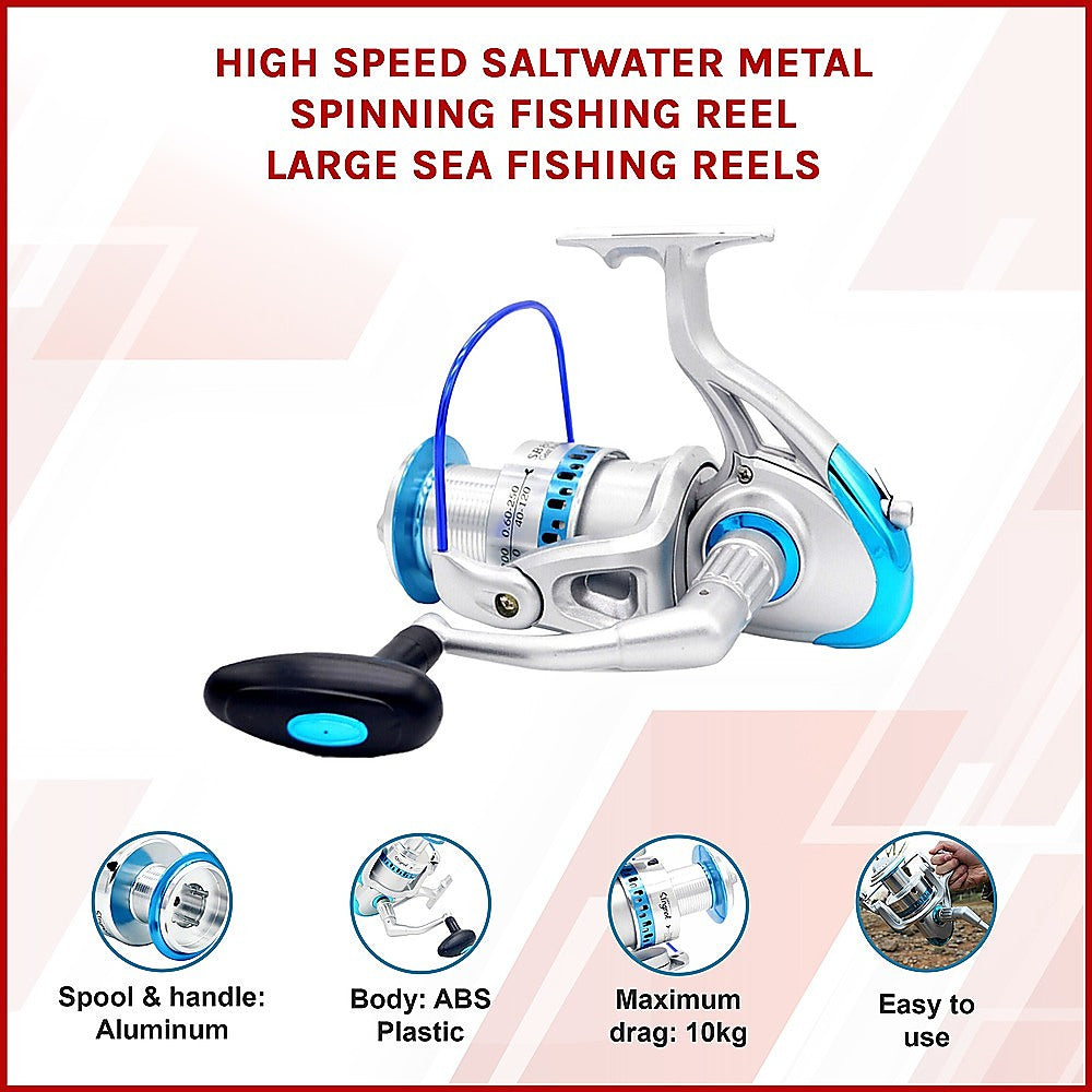 High Speed Saltwater Metal Spinning Fishing Reel Large Sea Fishing Reels V63-844641