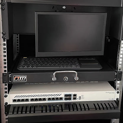 1U Locking Rack Mount Drawer Secure Steel Storage for 19" Network Server V63-844661
