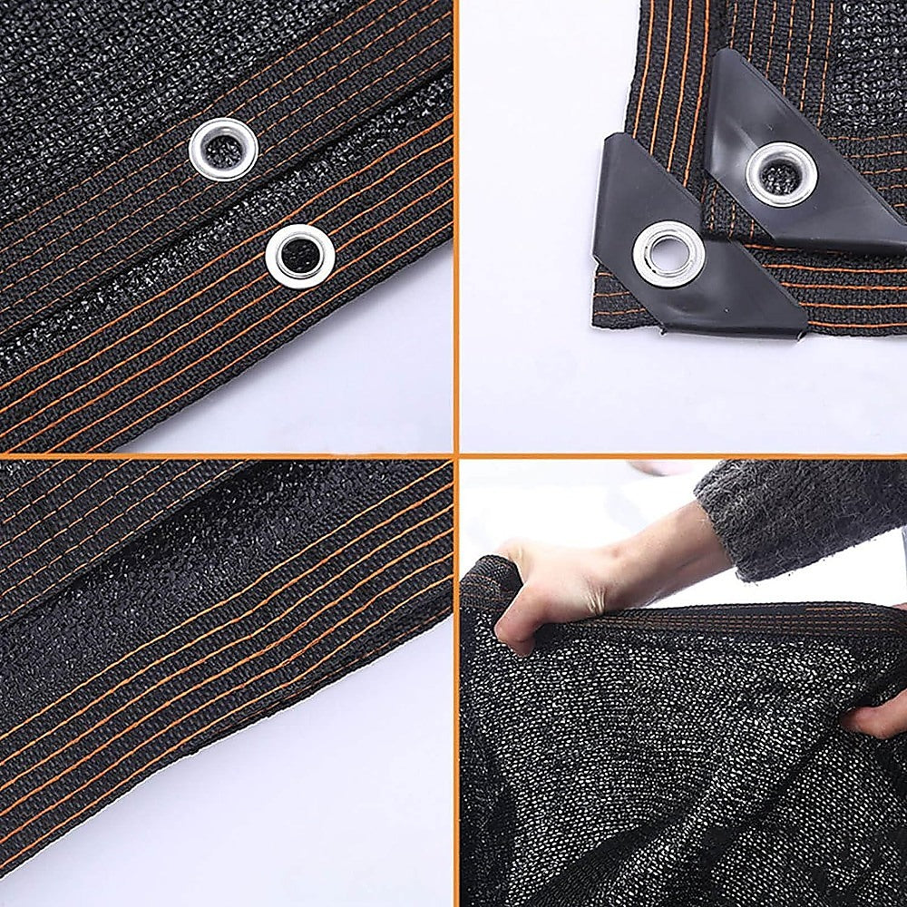 15m x 2m Fence Windscreen Privacy Screen Shade Cover Black Fabric Mesh Garden V63-844671