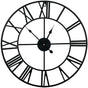 60cm Industrial Large Wall Clock, Round Metal Wall Clocks Roman Numerals Style V63-844681