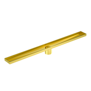 900mm Bathroom Shower Brushed Brass Grate Drain w/ Centre outlet Floor Waste Square Pattern V63-844701