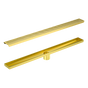 800mm Bathroom Shower Brushed Brass Grate Drain w/ Centre outlet Floor Waste V63-844711