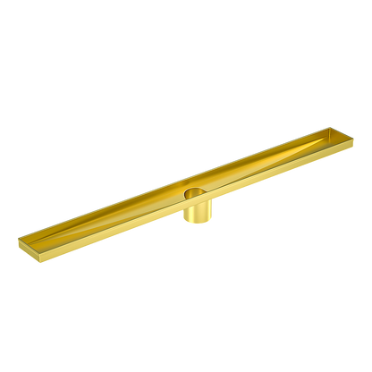 800mm Bathroom Shower Brushed Brass Grate Drain w/ Centre outlet Floor Waste V63-844711