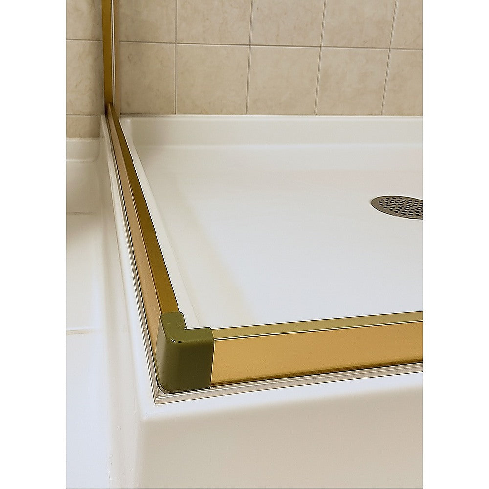 Adjustable 900x1000mm Double Sliding Door Glass Shower Screen in Gold V63-844951