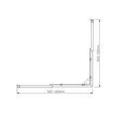 Adjustable 1000x900mm Double Sliding Door Glass Shower Screen in Gold V63-844981