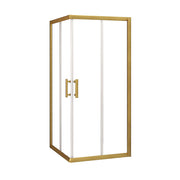 Adjustable 900x900mm Double Sliding Door Glass Shower Screen in Gold V63-845101