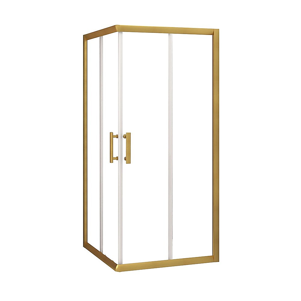Adjustable 900x900mm Double Sliding Door Glass Shower Screen in Gold V63-845101