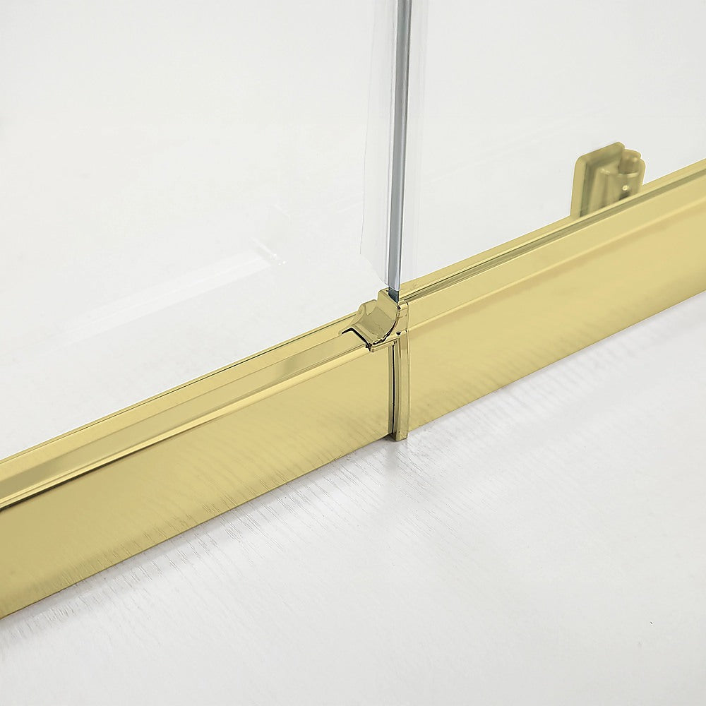 Adjustable 900x1100mm Double Sliding Door Glass Shower Screen in Gold V63-845121