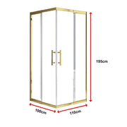 Adjustable 1000x1100mm Double Sliding Door Glass Shower Screen in Gold V63-845161