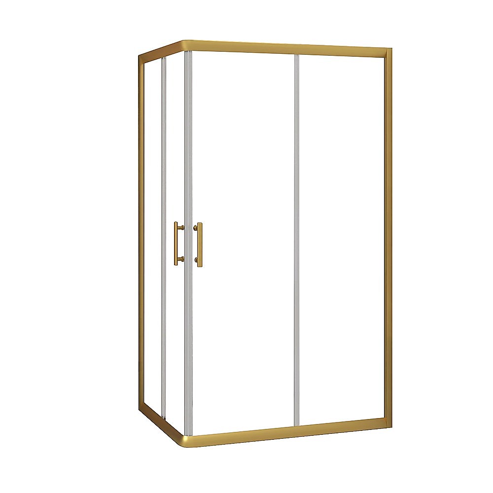 Adjustable 1000x1200mm Double Sliding Door Glass Shower Screen in Gold V63-845171