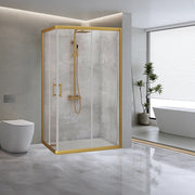 Adjustable 1000x1200mm Double Sliding Door Glass Shower Screen in Gold V63-845171