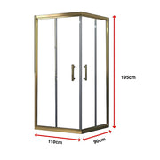 Adjustable 1100x900mm Double Sliding Door Glass Shower Screen in Gold V63-845181