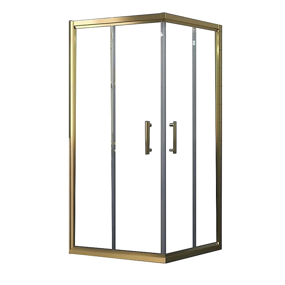 Adjustable 1200x900mm Double Sliding Door Glass Shower Screen in Gold V63-845221