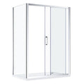 Adjustable 1800x800mm Single Door Corner Sliding Glass Shower Screen in Chrome V63-845541