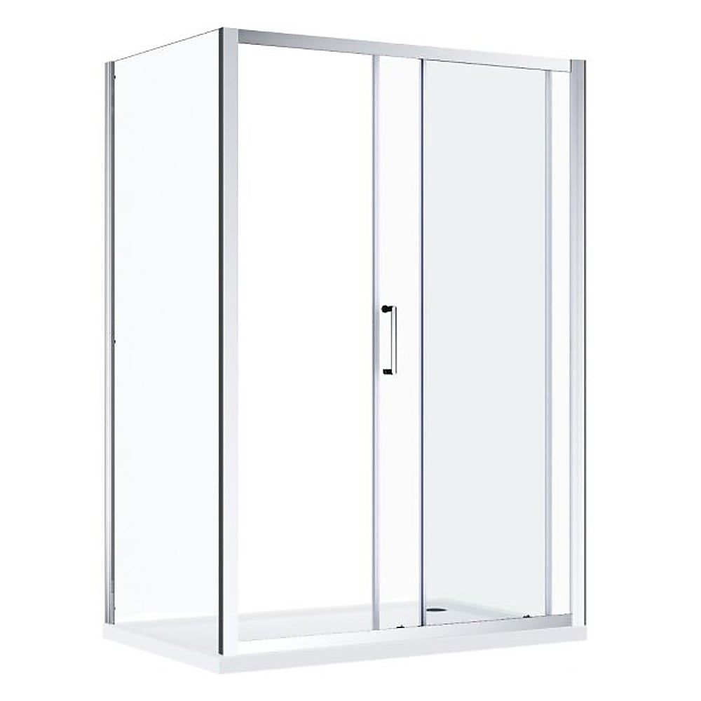 Adjustable 1800x800mm Single Door Corner Sliding Glass Shower Screen in Chrome V63-845541