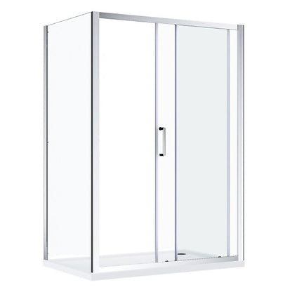 Adjustable 1800x800mm Single Door Corner Sliding Glass Shower Screen in Chrome V63-845541