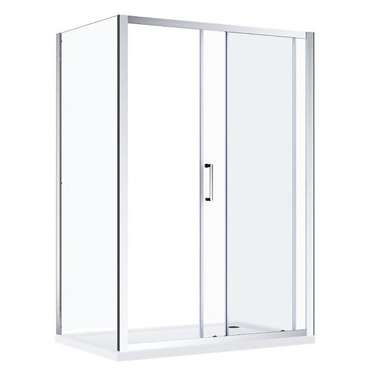 Adjustable 1800x800mm Single Door Corner Sliding Glass Shower Screen in Chrome V63-845541