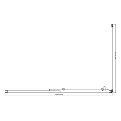 Adjustable 1500x920mm Single Door Corner Sliding Glass Shower Screen in Chrome V63-845691