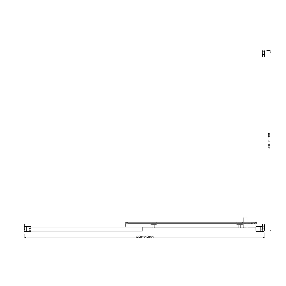 Adjustable 1400x1010mm Single Door Corner Sliding Glass Shower Screen in Chrome V63-845721