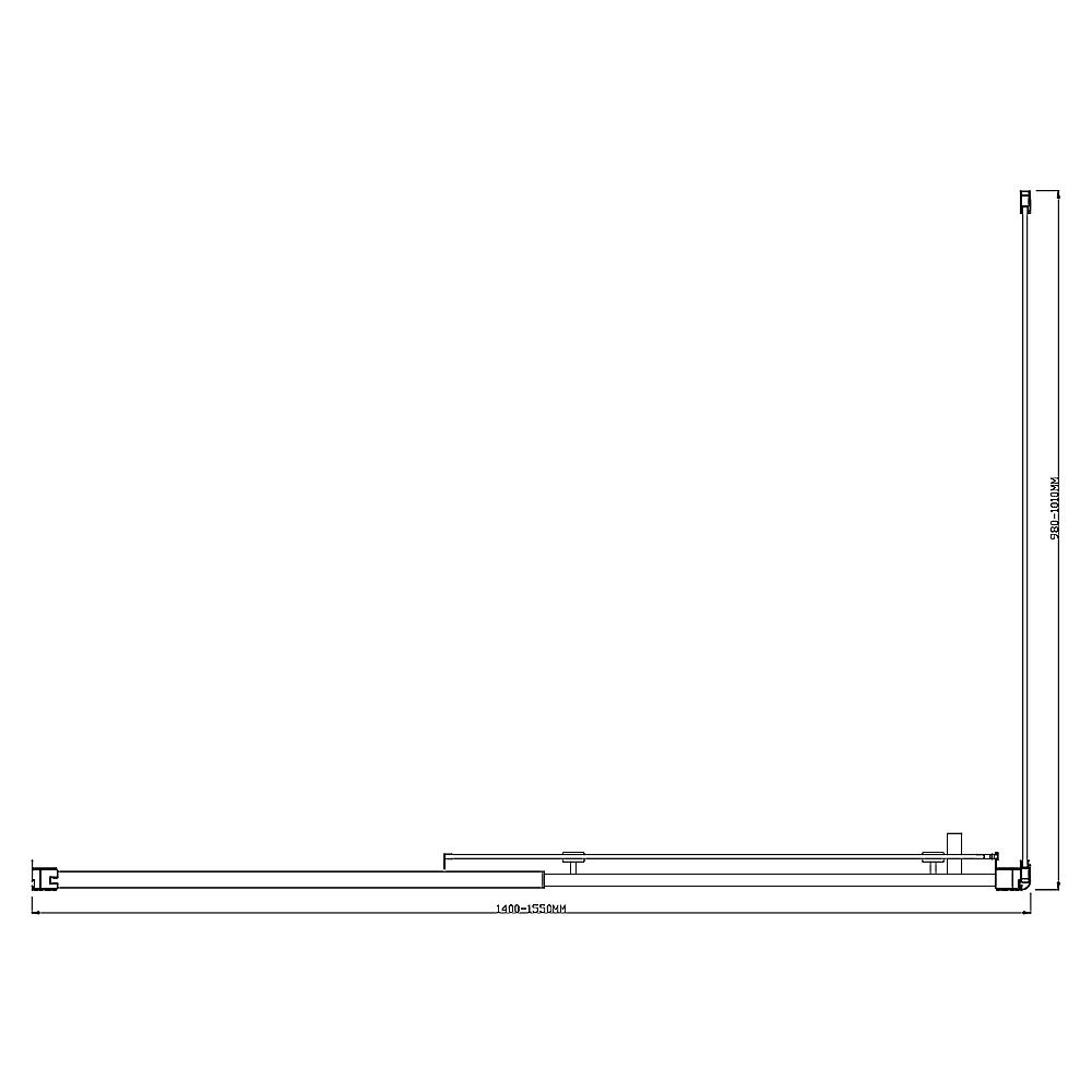 Adjustable 1500x1010mm Single Door Corner Sliding Glass Shower Screen in Chrome V63-845731
