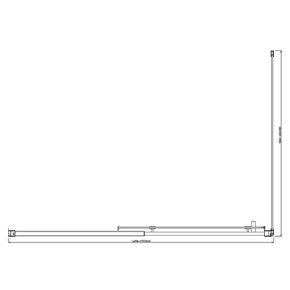 Adjustable 1500x1010mm Single Door Corner Sliding Glass Shower Screen in Chrome V63-845731