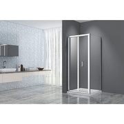 Adjustable 1800x1010mm Single Door Corner Sliding Glass Shower Screen in Chrome V63-845741