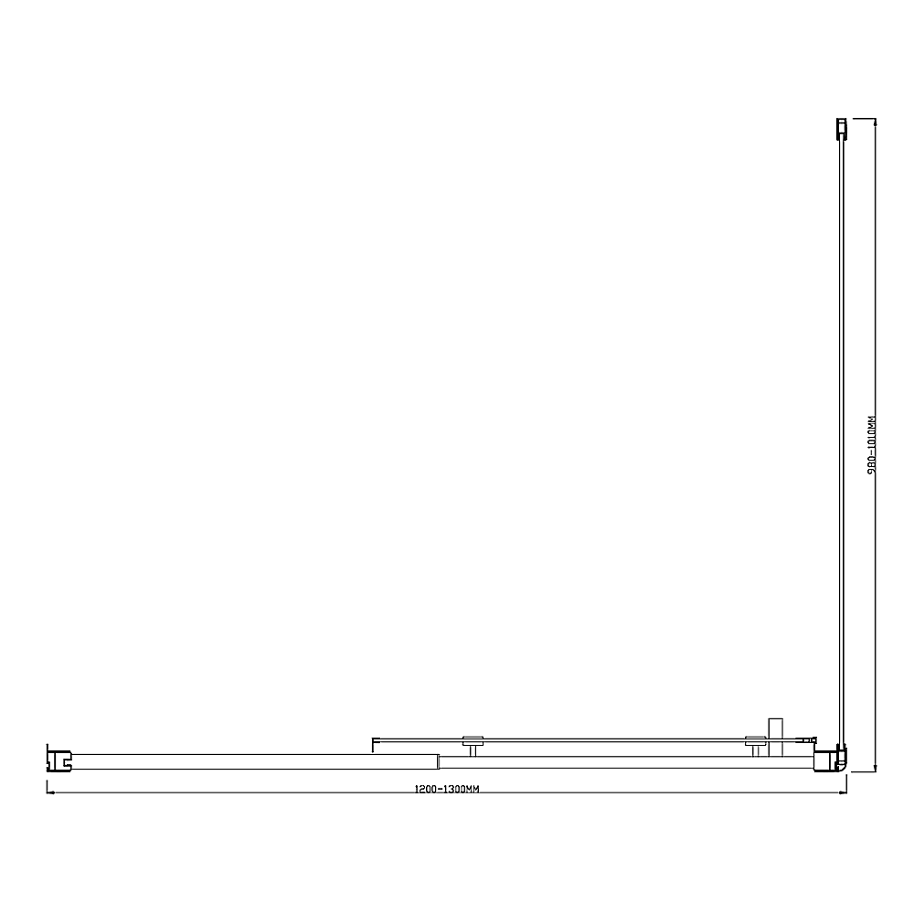 Adjustable 1300x1010mm Single Door Corner Sliding Glass Shower Screen in Chrome V63-845821