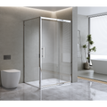 Adjustable 1400x1010mm Single Door Corner Sliding Glass Shower Screen in Chrome V63-845831