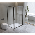 150mm Adjustable (1850x800mm) Single Door Corner Sliding Glass Shower Screen in Black V63-846041