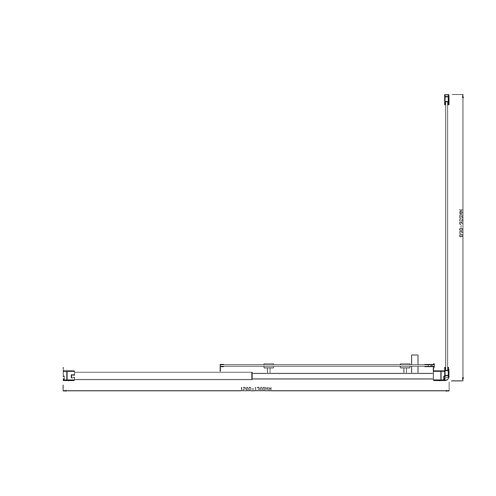 Adjustable 1300x920mm Single Door Corner Sliding Glass Shower Screen in Black V63-846051