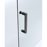 Adjustable 1300x800mm Single Door Corner Sliding Glass Shower Screen in Black V63-846131