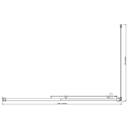 Adjustable 1300x800mm Single Door Corner Sliding Glass Shower Screen in Black V63-846131