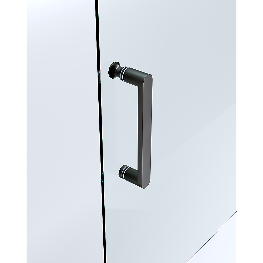 Adjustable 1500x800mm Single Door Corner Sliding Glass Shower Screen in Black V63-846151