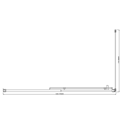 Adjustable 1500x800mm Single Door Corner Sliding Glass Shower Screen in Black V63-846151