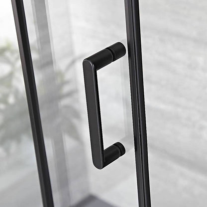 Adjustable 1300x920mm Single Door Corner Sliding Glass Shower Screen in Black V63-846171