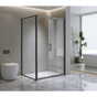 Adjustable 1300x1010mm Single Door Corner Sliding Glass Shower Screen in Black V63-846211