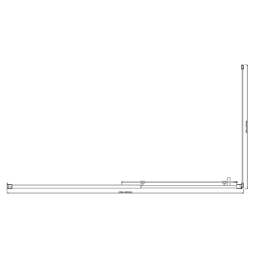 150mm Adjustable (1850x800mm) Single Door Corner Sliding Glass Shower Screen in Black V63-846321