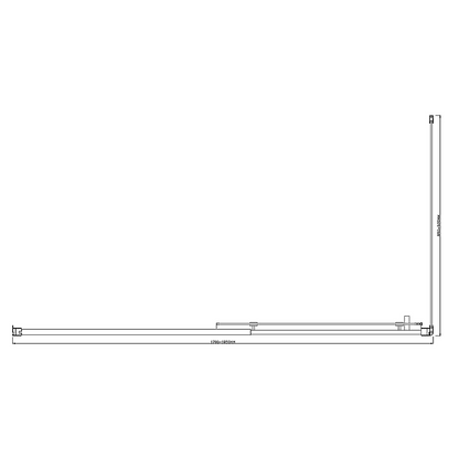 150mm Adjustable (1850x800mm) Single Door Corner Sliding Glass Shower Screen in Black V63-846321
