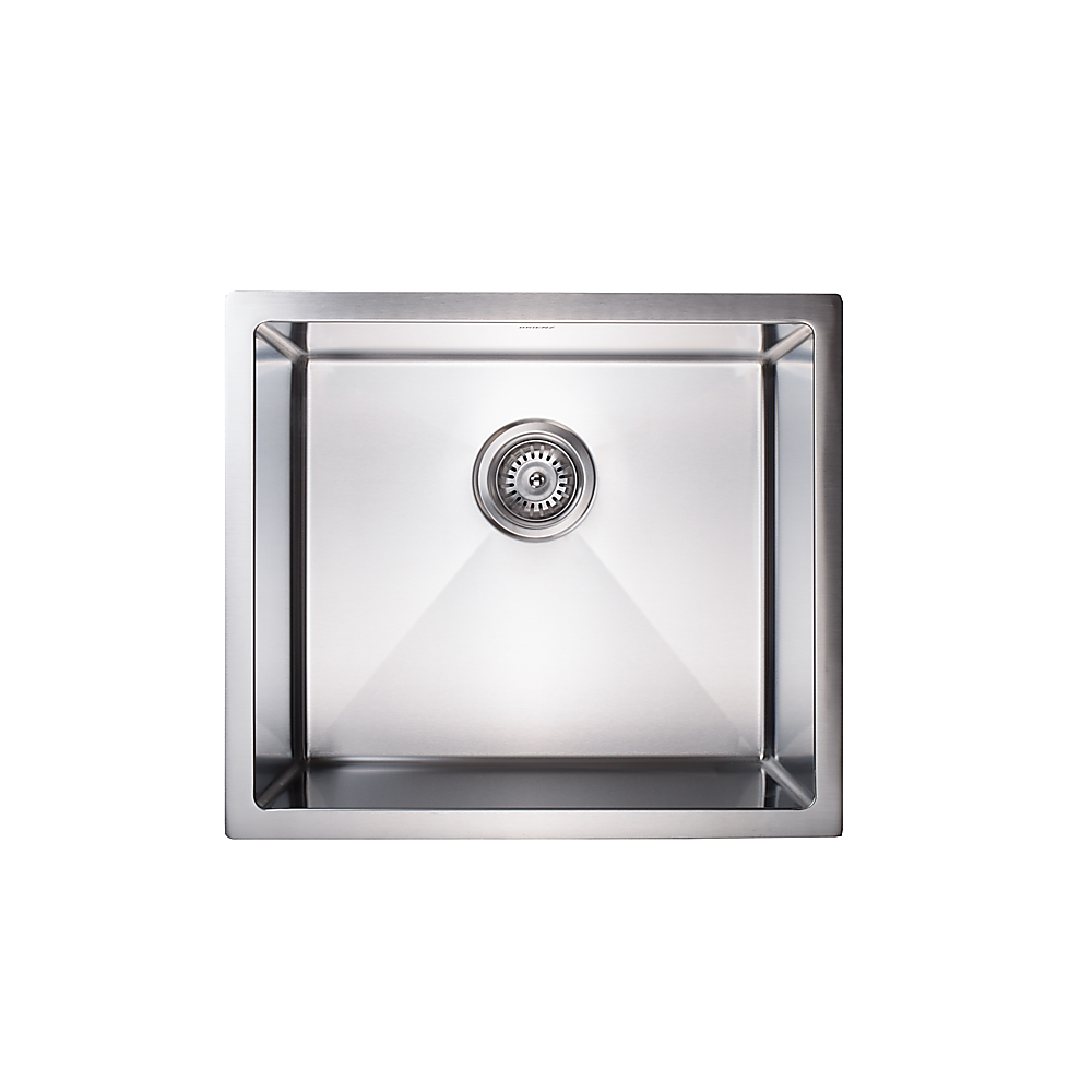 510x450mm Handmade Stainless Steel Undermount / Topmount Kitchen Laundry Sink with Waste V63-846381