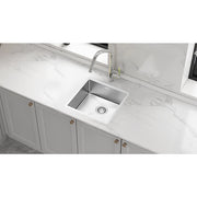 450x450mm Handmade Stainless Steel Undermount / Topmount Kitchen Laundry Sink with Waste V63-846401