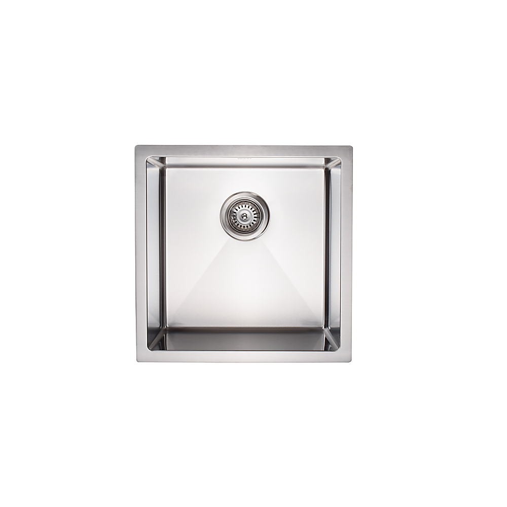 450x450mm Handmade Stainless Steel Undermount / Topmount Kitchen Laundry Sink with Waste V63-846401