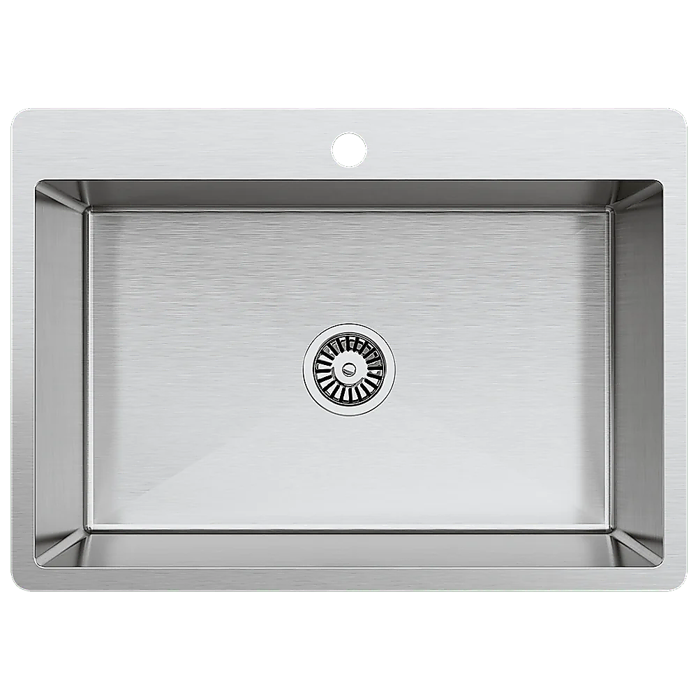 700x500mm Handmade Stainless Steel Undermount / Topmount Kitchen Laundry Sink with Waste V63-846471
