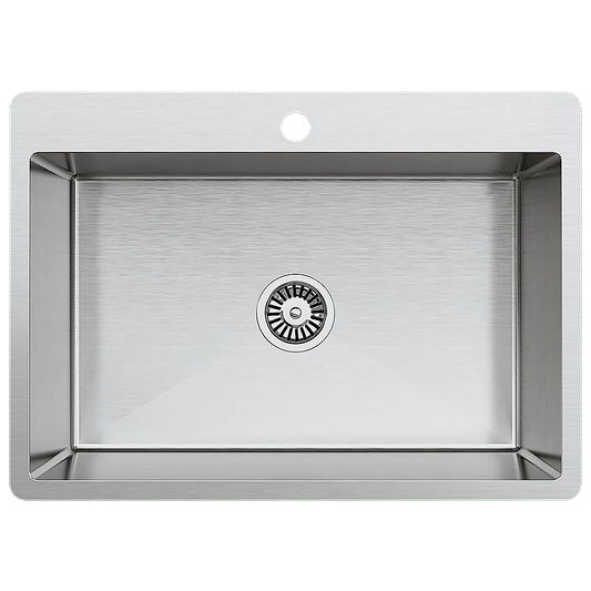 700x500mm Handmade Stainless Steel Undermount / Topmount Kitchen Laundry Sink with Waste V63-846471