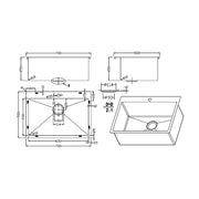 700x500mm Handmade Stainless Steel Undermount / Topmount Kitchen Laundry Sink with Waste V63-846471