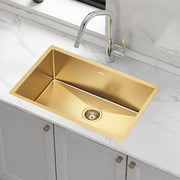 700x450mm Handmade Stainless Steel Undermount / Topmount Kitchen Laundry Sink with Waste V63-846491
